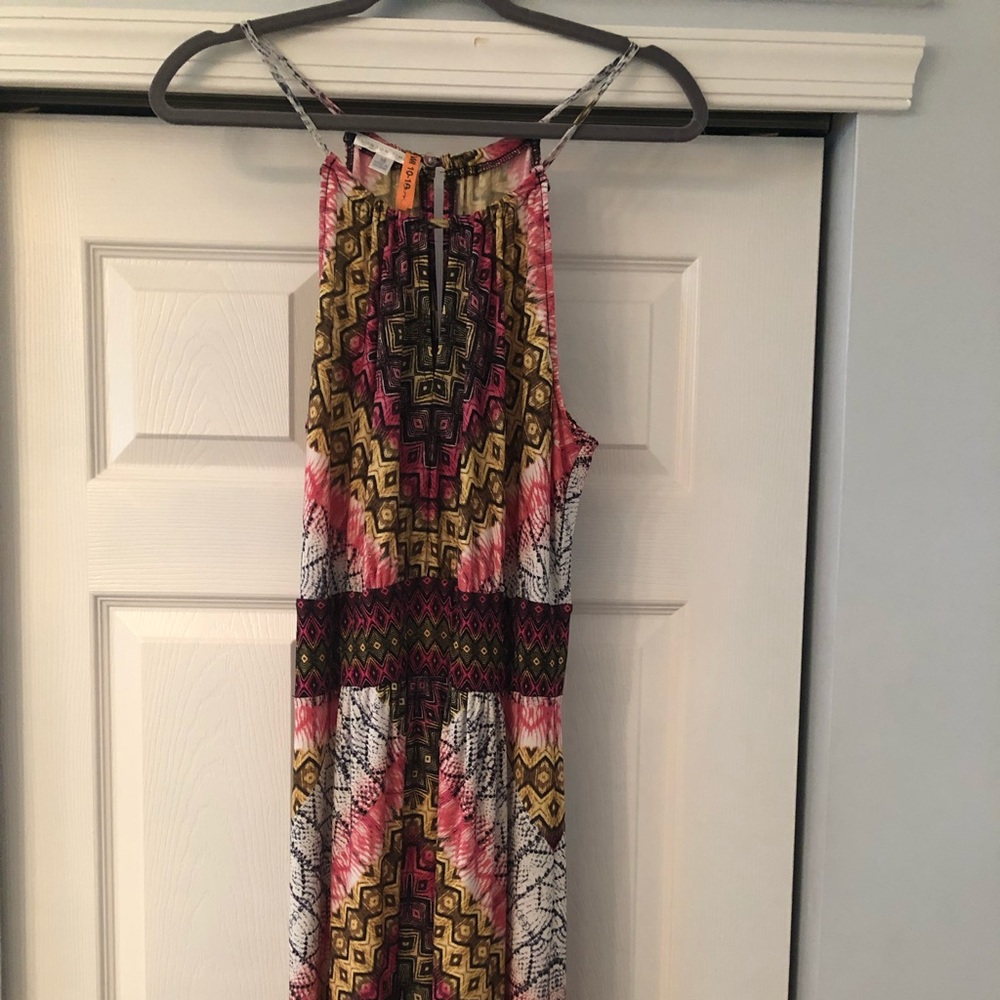 Geometric Print Maxi Dress